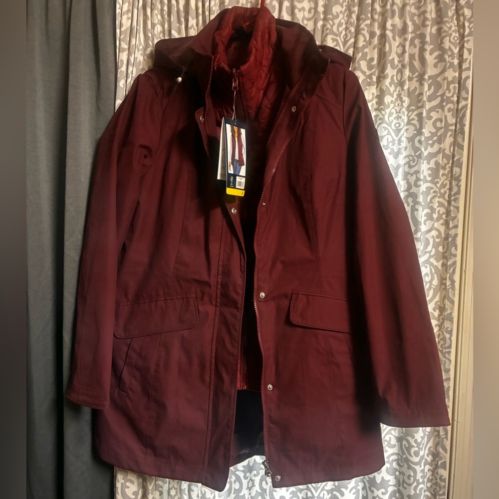 Women’s Lamds End 3 in 1  Burgundy Jacket